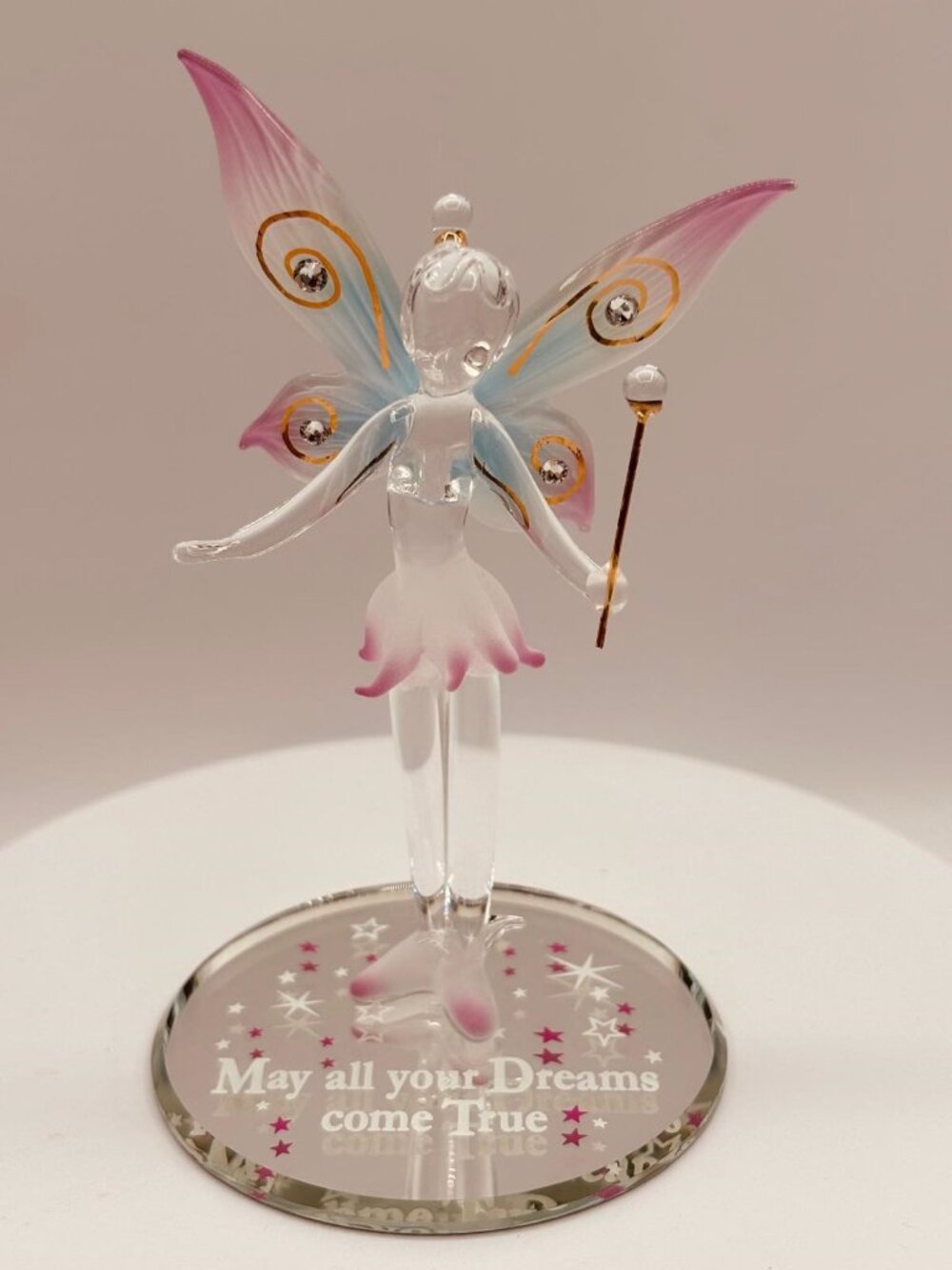 Fairy Figurine Glass Angel Fairy Decor Gift for Girl Inspirational Dream Quote